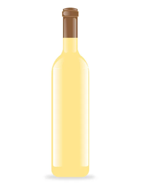 Botella de vino blanco — Vector de stock