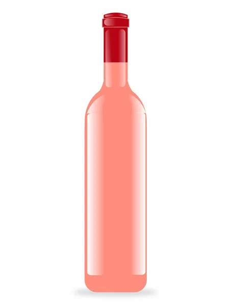 Láhev růžové víno — Stockový vektor