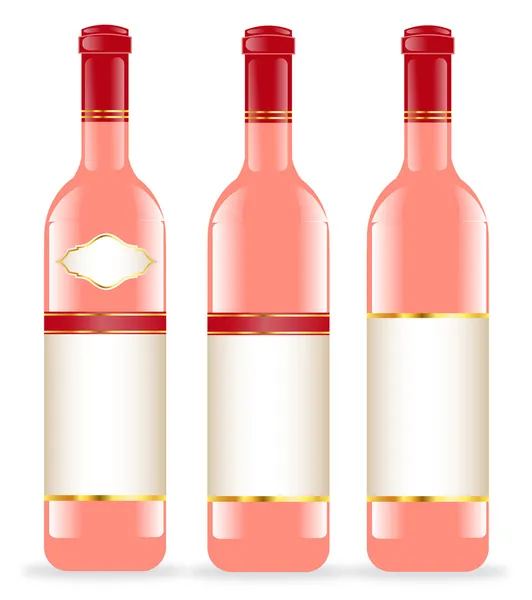 Wine bottles. Rose. — Stock Vector
