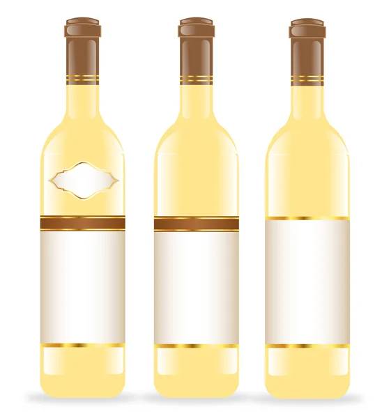 Garrafas de vinho. Branco . —  Vetores de Stock
