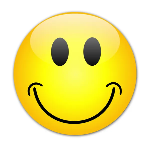 Przycisk web szczęśliwy smiley — Wektor stockowy