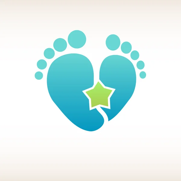 Logo birth , baby - blue — Stock Vector