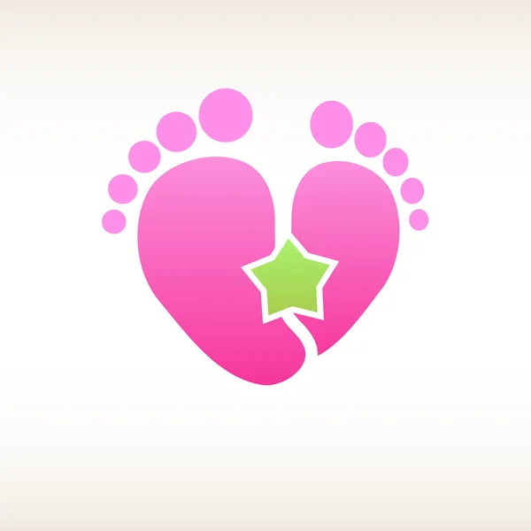Logo birth , baby - pink — Stock Vector