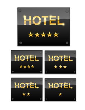 Hotel sign with the Stars clipart