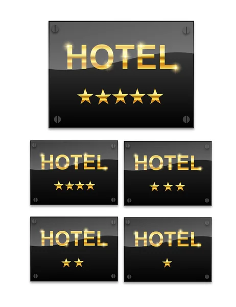 Firma del hotel con las Estrellas — Archivo Imágenes Vectoriales