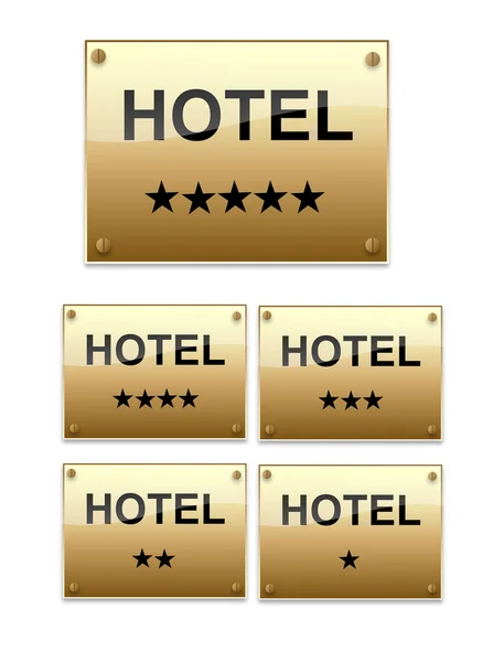 菌斑黑角或酒店 5 矢量图形