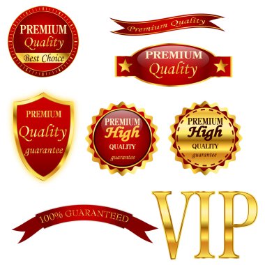 Red Quality labels clipart