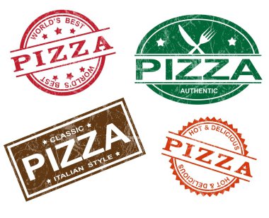 Pizza stamps clipart