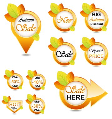 Autumn sale set clipart