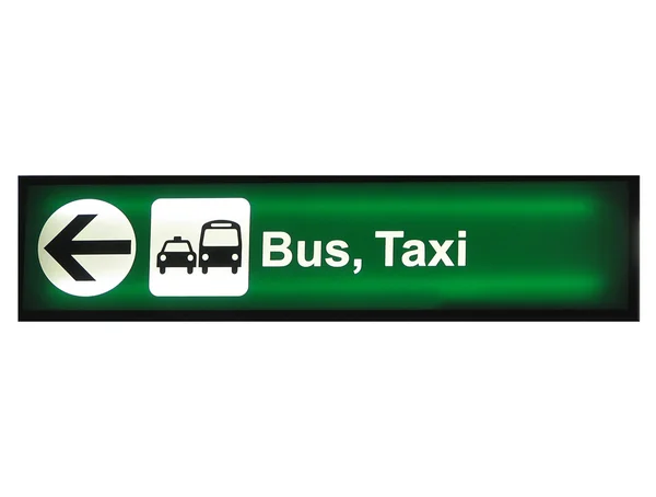 Znamení autobus a taxi — Stock fotografie