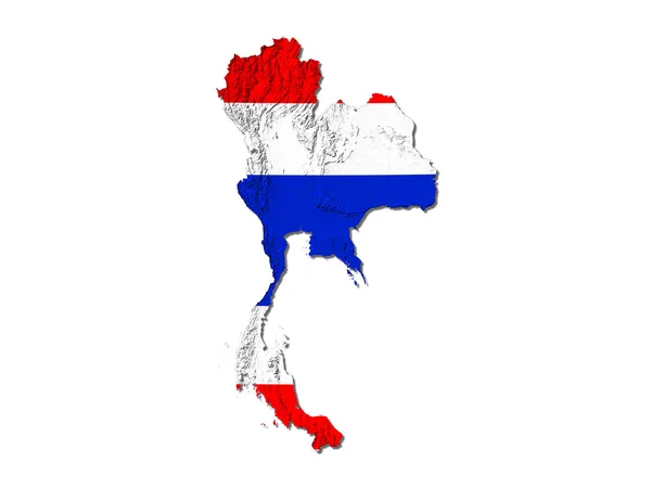 stock image Thailand flag and map