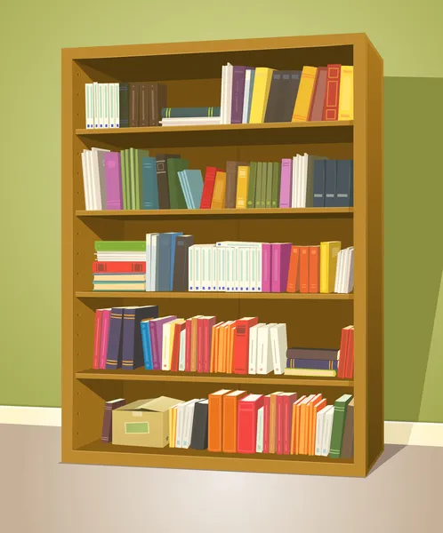 Bibliotheek boekenplank — Stockvector
