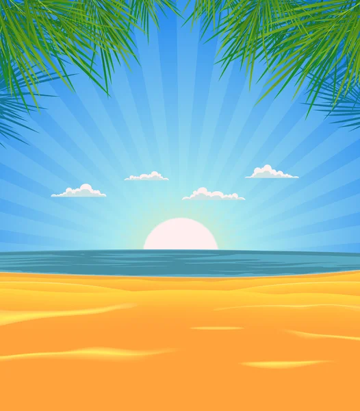 Letní plážová krajina — Stockový vektor