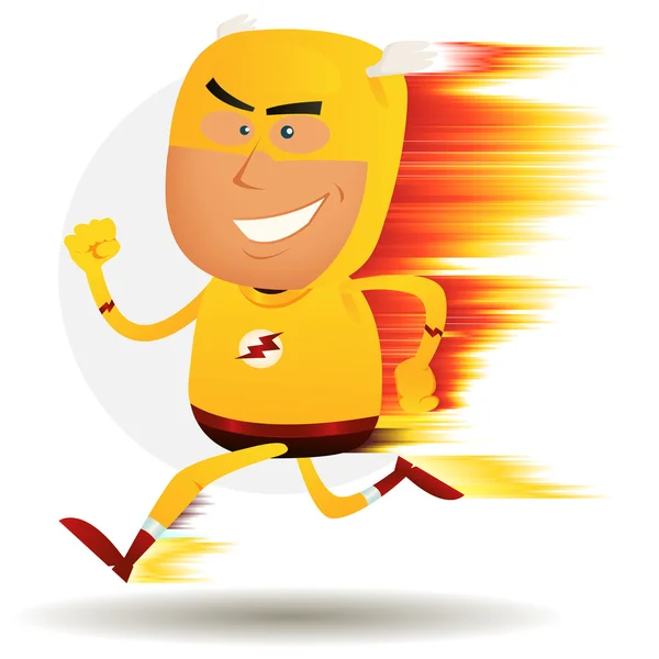 Κωμικό γρήγορο τρέξιμο υπερήρωα — Διανυσματικό Αρχείο
