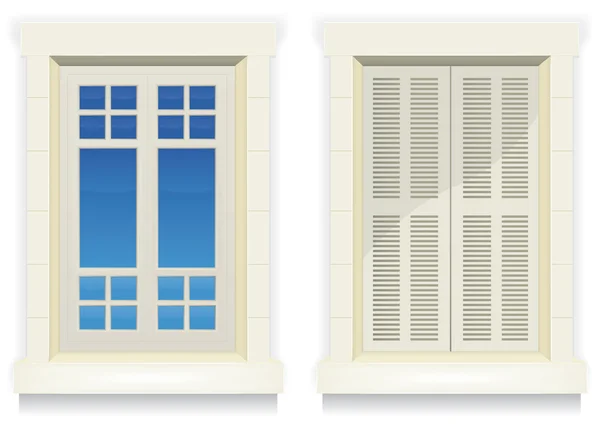Hausfenster - wach und schlafend — Stockvektor