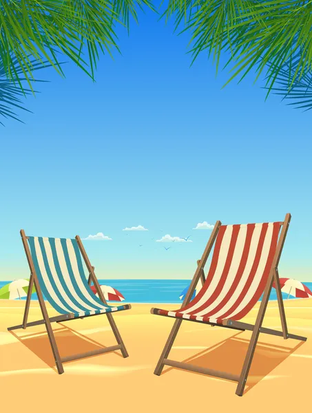 Beach chairs Vector Art Stock Images | Depositphotos