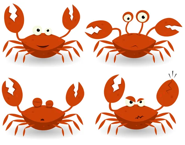 Caractères des crabes rouges — Image vectorielle