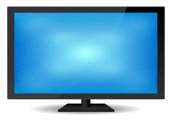 Elegante TV a schermo blu lucido piatto — Vettoriale Stock