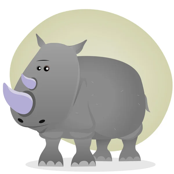 Mignon dessin animé rhino — Image vectorielle