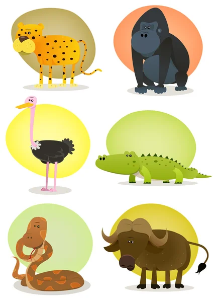 Ensemble d'animaux sauvages africains — Image vectorielle