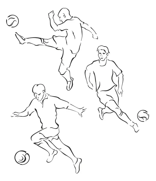"Football players a silhouette" — Stock vektor