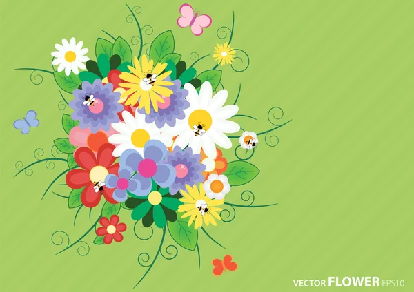 Vettore di fiore sfondo colorato — Vettoriale Stock