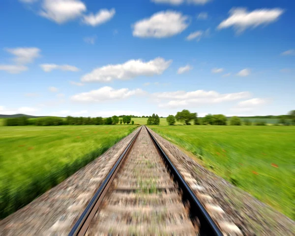 Pohybu rozmazaný železnice — Stock fotografie