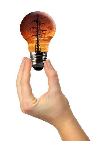 Power line in the bulb — Stock Photo, Image