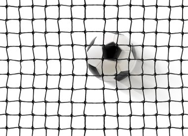 Soccer ball flying into the gates clipart