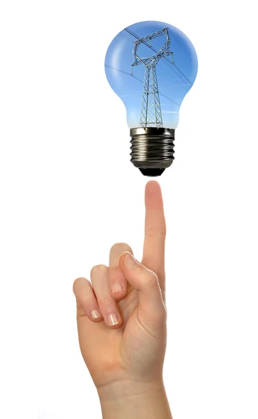 Power line in the bulb — Stock Photo, Image
