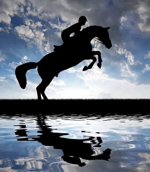 stock image Rider on a jumping horse