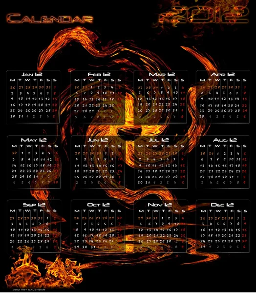 Gorący kalendarz 2012 — Zdjęcie stockowe