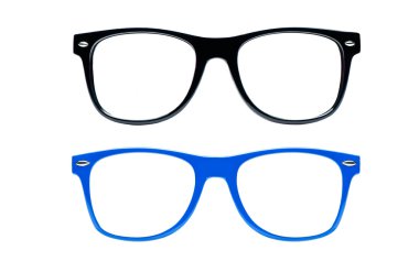 Two nerd Glasses on white background with clipping path, place for text, picture, Set of nerd Glasses clipart