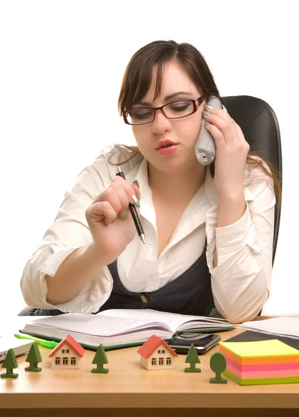 Beautiful businesswoman calling by phone — Stock Photo, Image