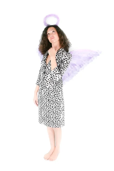 Vrouw met angel's wing — Stockfoto
