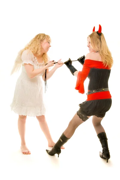 Angel and demon fighting — Stock Photo, Image
