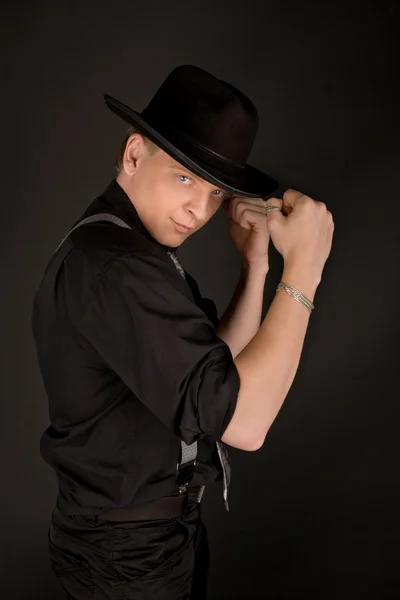 Stock image Young man in black