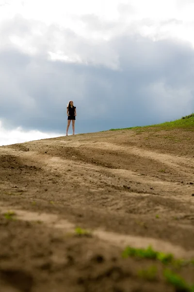 stock image Woman standing on the road