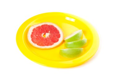 A picture of piece of grapefruit