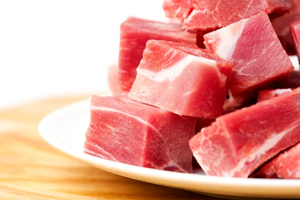 Pieces of frozen meat isolated — Stock Photo, Image
