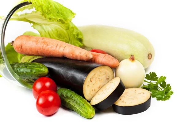 Fresh raw vegetables isolated on white — Stock Photo, Image