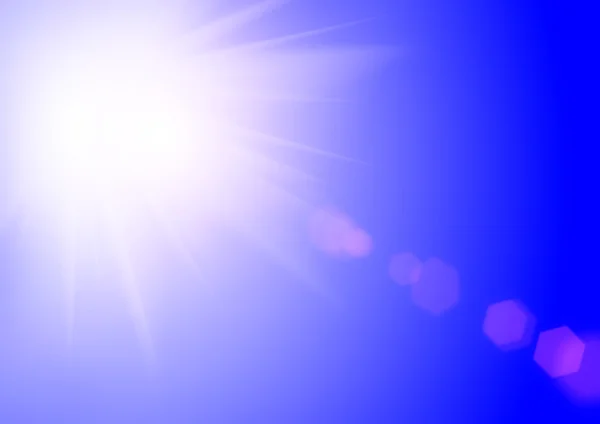 Sfondo estivo blu con magnifico sole estivo — Foto Stock