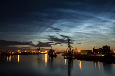 Noctilucent clouds and nightly port clipart