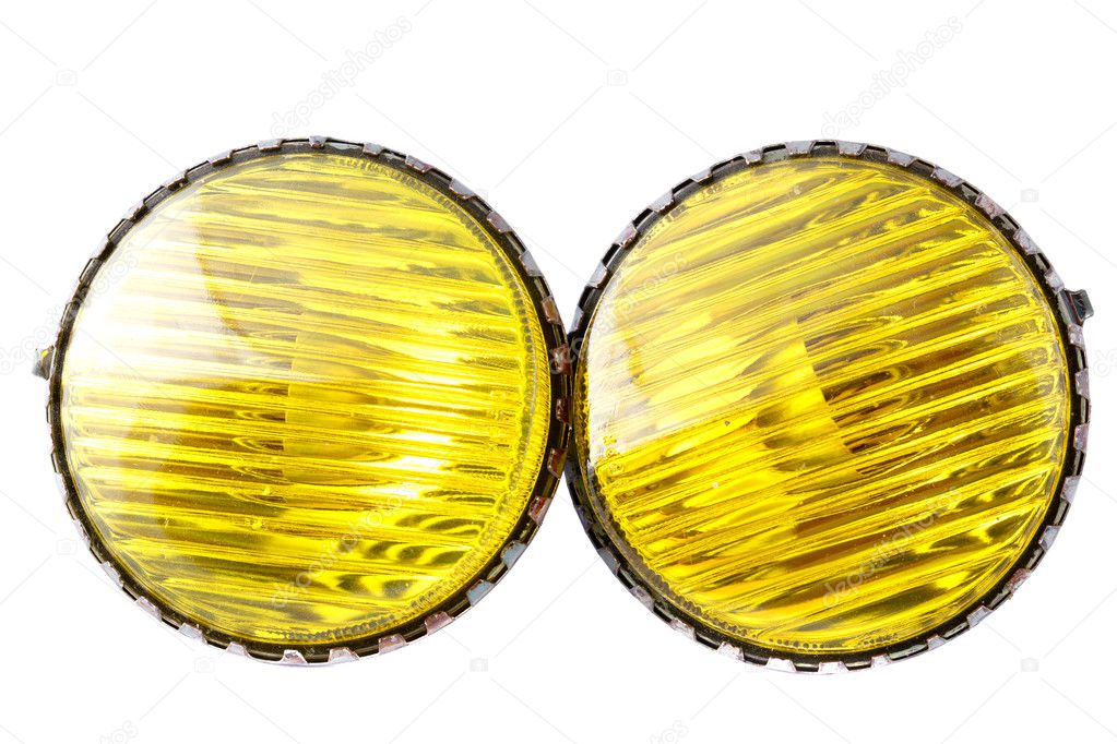 Car yellow fog lights