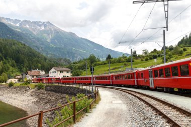 Swiss mountain train Bernina Express clipart