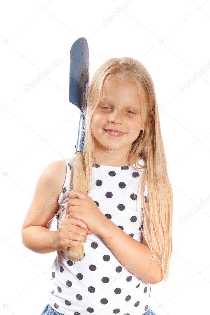 Girl with a shovel