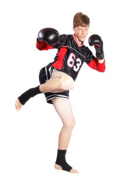 Young Kickboxer clipart