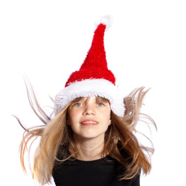 Noel Noel Baba şapkalı kız Zıplama