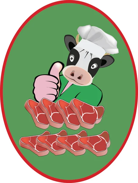 Logotipo abate de carne — Vetor de Stock