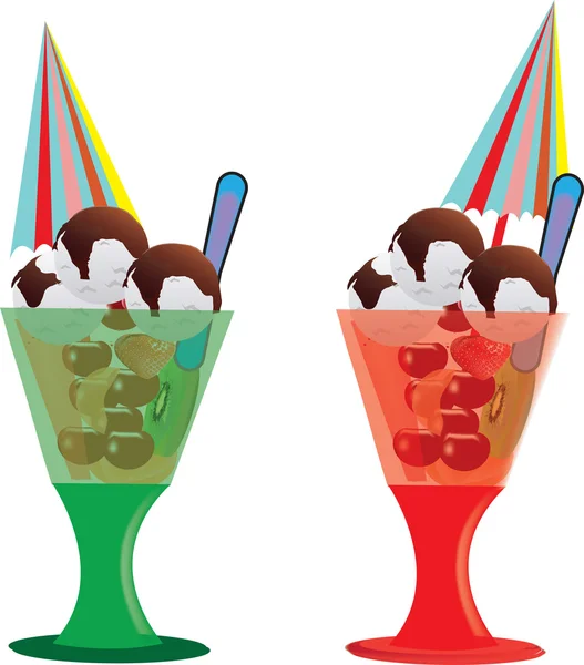 Ice cream in glass — Stock Vector